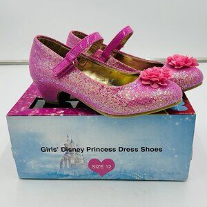 Disney Princess Dress Up Glitter Mary Jane Heels Shoes Girls Sz 12 Pink NEW